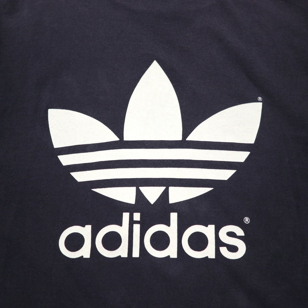 adidas 80年代 USA製 トレフォイル 両面プリント Tシャツ 2XL ブラック シングルステッチ ビッグサイズ