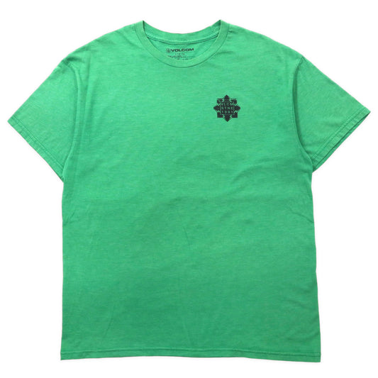 VOLCOM ワンポイントロゴ プリントTシャツ L グリーン コットン メキシコ製
