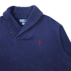 Polo by Ralph Lauren shawl collar sweatshirt, XL, navy, cotton, small pony embroidery