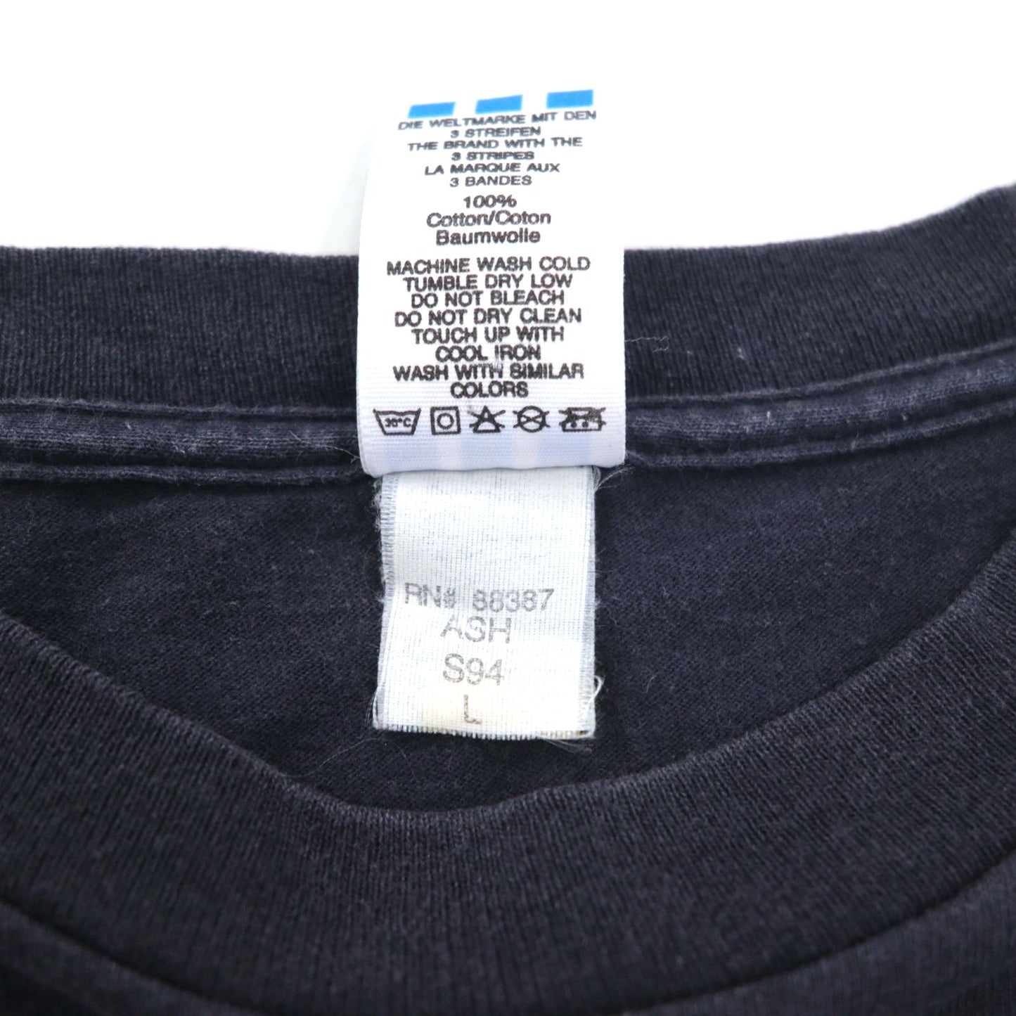 Adidas 80s USA Made Trefoil Double Sided Print T-Shirt 2XL Black Single Stitch Big Size