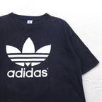 adidas 80年代 USA製 トレフォイル 両面プリント Tシャツ 2XL ブラック シングルステッチ ビッグサイズ