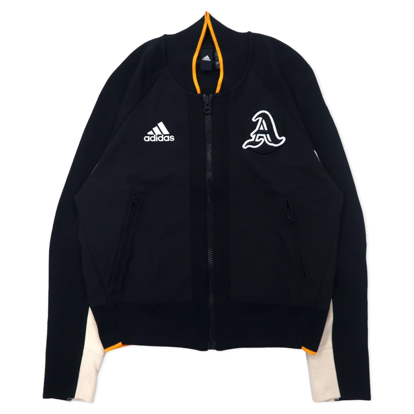 Adidas Track Jacket Jersey L Black Nylon Polyester Logo Patch