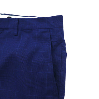 Brooks Brothers イタリア製 REGENT スラックスパンツ L ブルー チェック ウール 羊毛 サスペンダーボタン