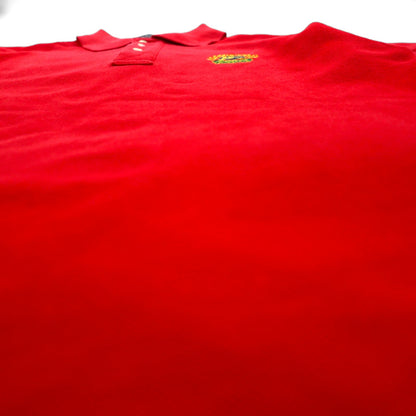 Burberrys USA製 オールド ポロシャツ S レッド コットン 鹿の子 ロゴ刺繍