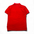 Burberry's USA-made vintage polo shirt, size S, red, cotton, pique with embroidered logo