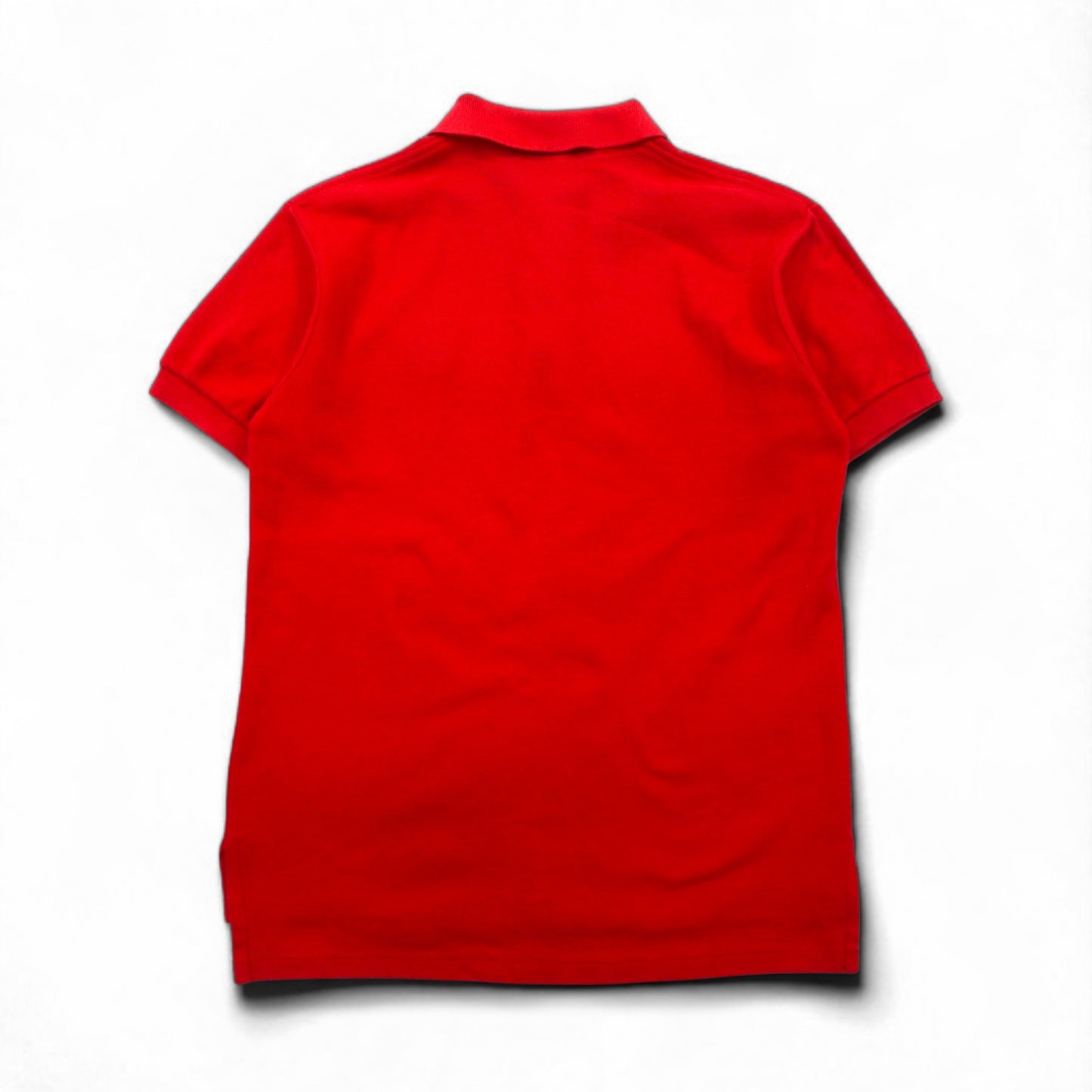 Burberrys USA製 オールド ポロシャツ S レッド コットン 鹿の子 ロゴ刺繍