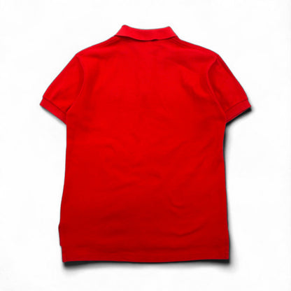 Burberrys USA製 オールド ポロシャツ S レッド コットン 鹿の子 ロゴ刺繍