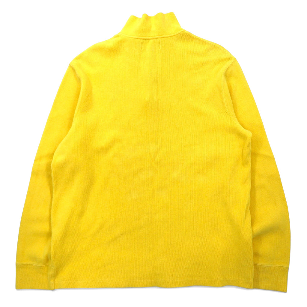 Polo by Ralph Lauren 90s Half Zip Sweatshirt L Yellow Cotton Small Pony Embroidery