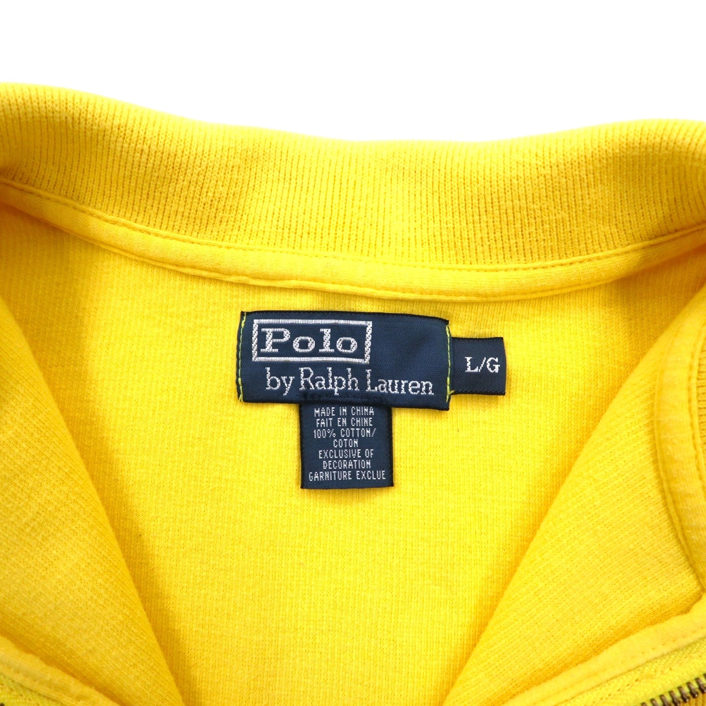 Polo by Ralph Lauren 90年代 ハーフジップ スウェット L イエロー コットン スモールポニー 刺繍