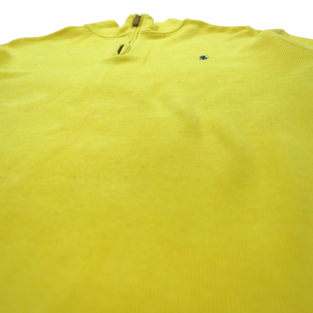 Polo by Ralph Lauren 90s Half Zip Sweatshirt L Yellow Cotton Small Pony Embroidery