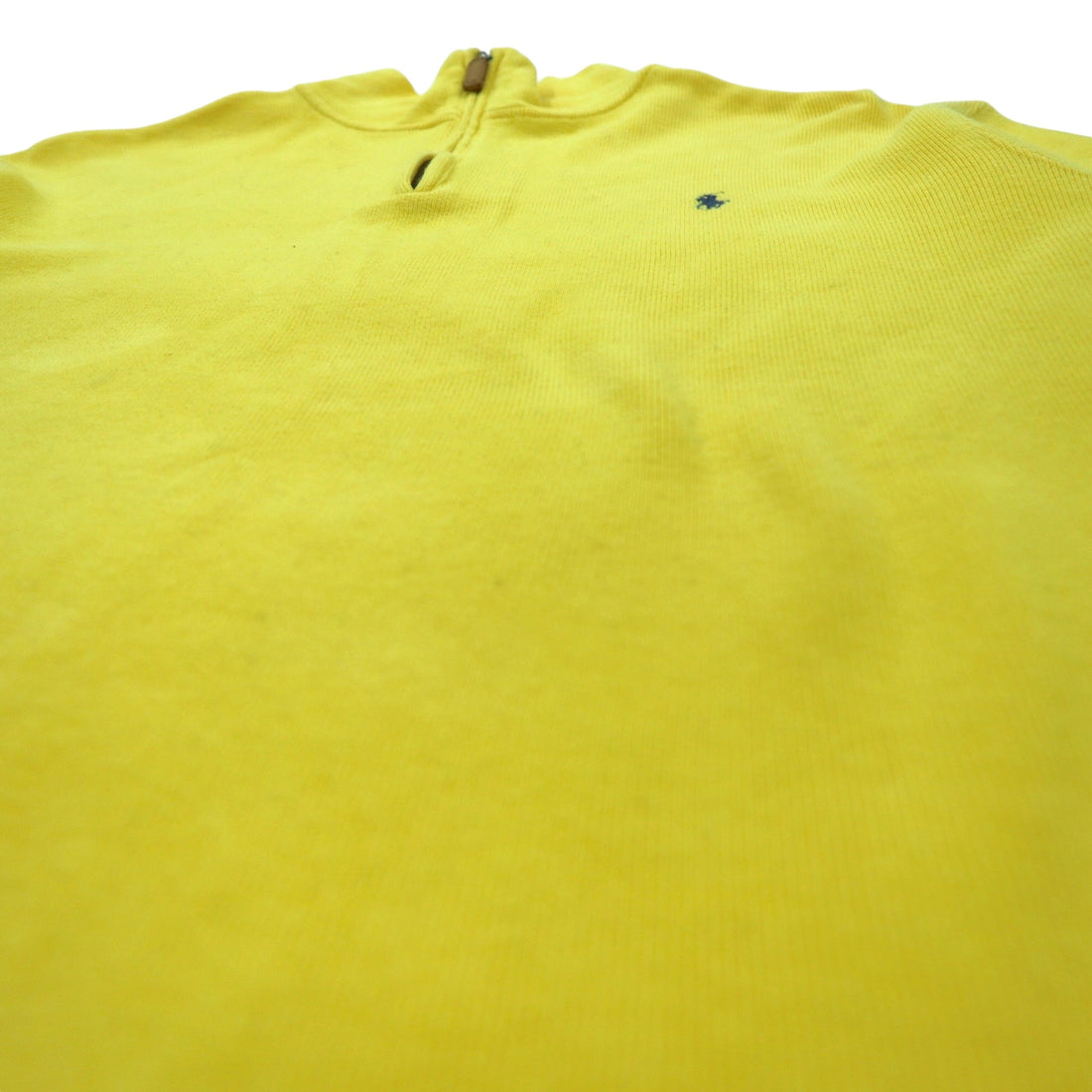 Polo by Ralph Lauren 90s Half Zip Sweatshirt L Yellow Cotton Small Pony Embroidery