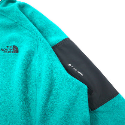 THE NORTH FACE ハーフジップ フリースジャケット L グリーン ポリエステル FLASHDRY ワンポイントロゴ刺繍