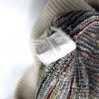 JJCOCHRAN Made in USA 90's All Over Pattern Bottle Neck Knit Sweater M White Cotton NATURAL BLEND