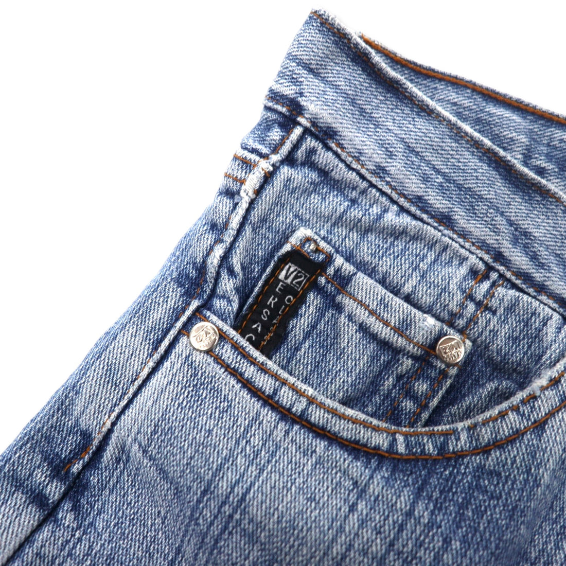 VERSACE CLASSIC V2 Denim Pants 30 Blue Ice Wash Button Fly