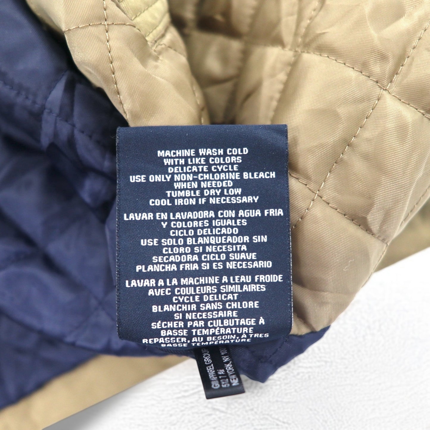 TOMMY HILFIGER ピーチスキン スウィングトップ ハリントンジャケット XL ベージュ ポリエステル