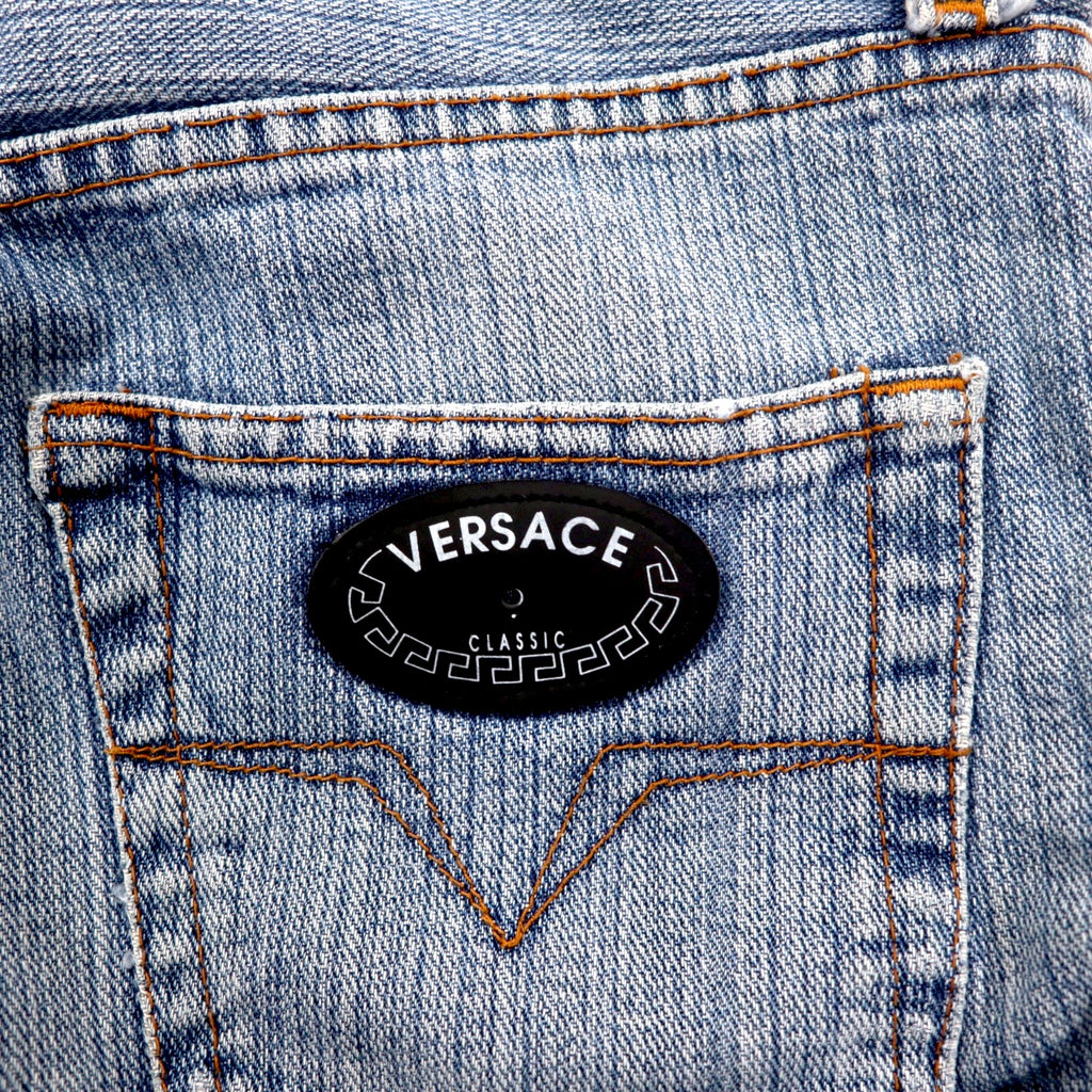 VERSACE CLASSIC V2 Denim Pants 30 Blue Ice Wash Button Fly