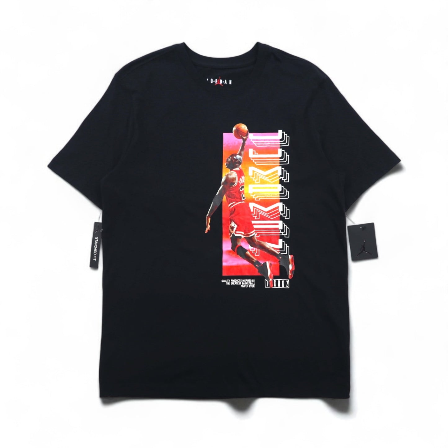 JORDAN BRAND (NIKE) Jordan Print T-Shirt, Size L, Black Cotton, Jumpman (CW0860-010), Unused