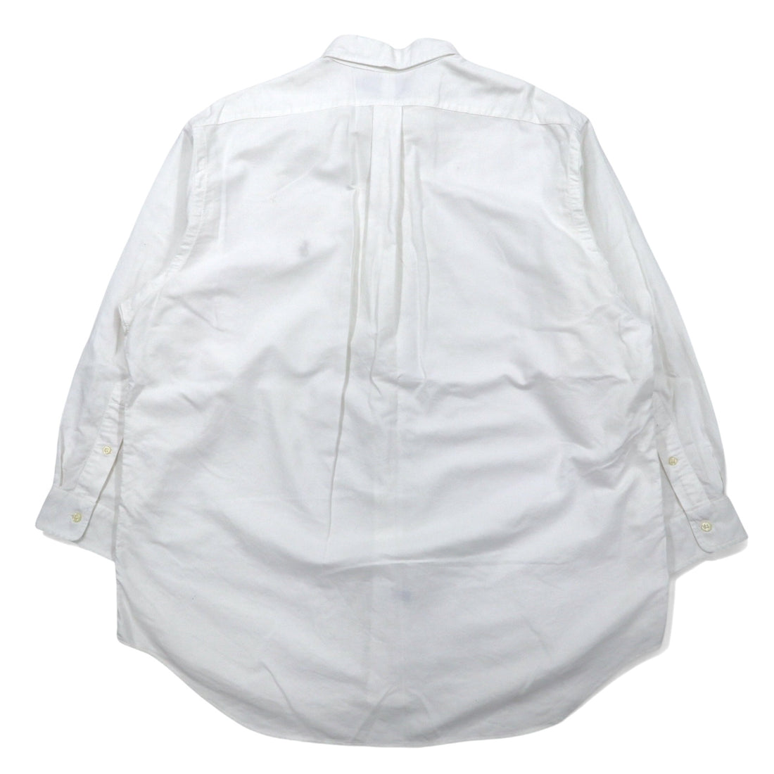 RALPH LAUREN 90s YARMOUTH Oxford Button-Down Shirt, XL, White Cotton, Small Pony Embroidery, Made in Jamaica