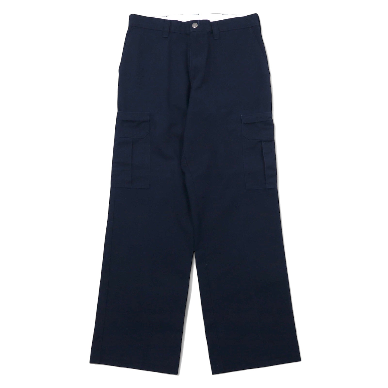 日本然リトテ-古着オンライン-Dickies カーゴ ワークパンツ 32 ネイビー ポリエステル コットン チノ 2112372-Dickies cargo work pants 32 navy polyester cotton chino 2112372