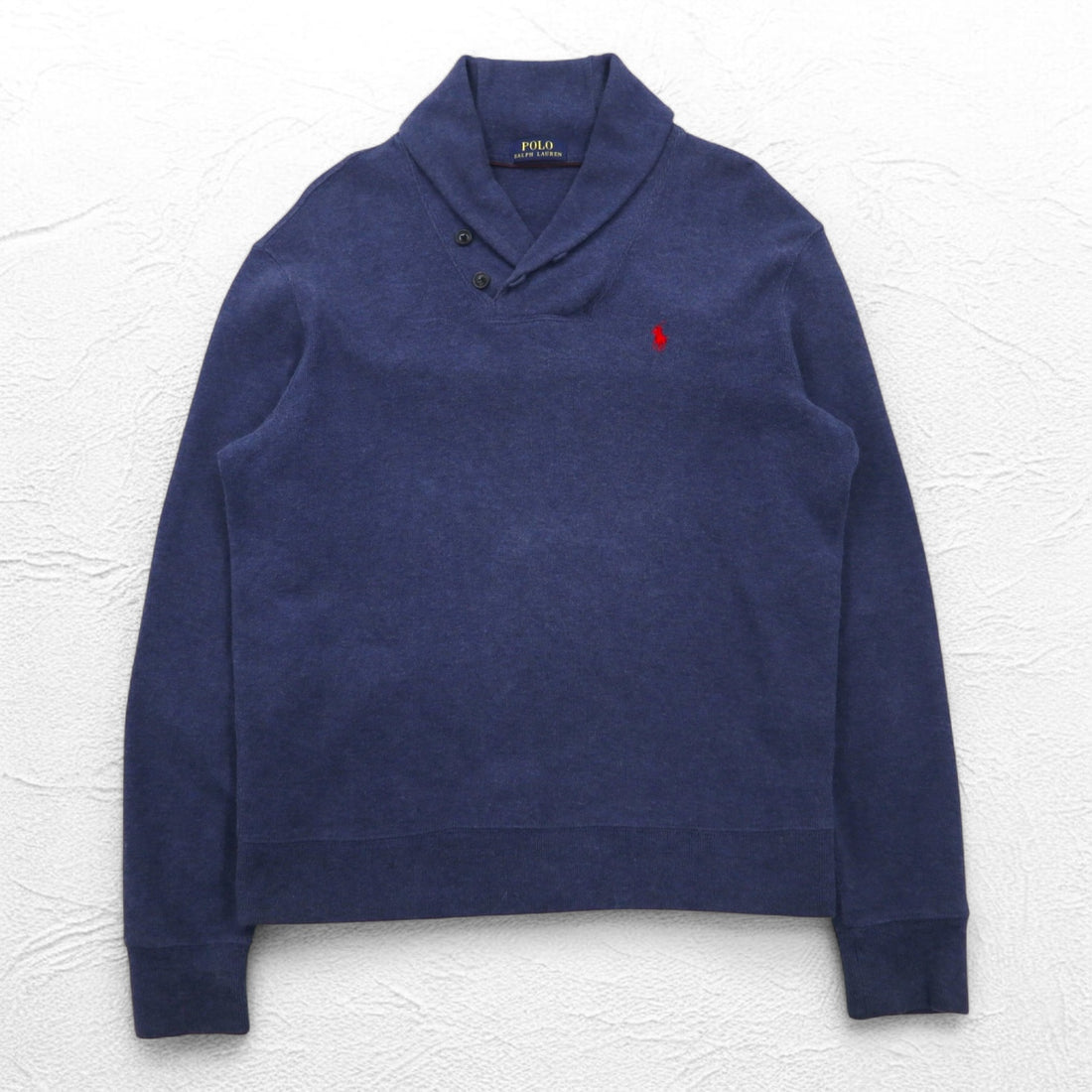 POLO RALPH LAUREN ショールカラー スウェット L ネイビー コットン スモールポニー刺繍