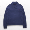 POLO RALPH LAUREN ショールカラー スウェット L ネイビー コットン スモールポニー刺繍