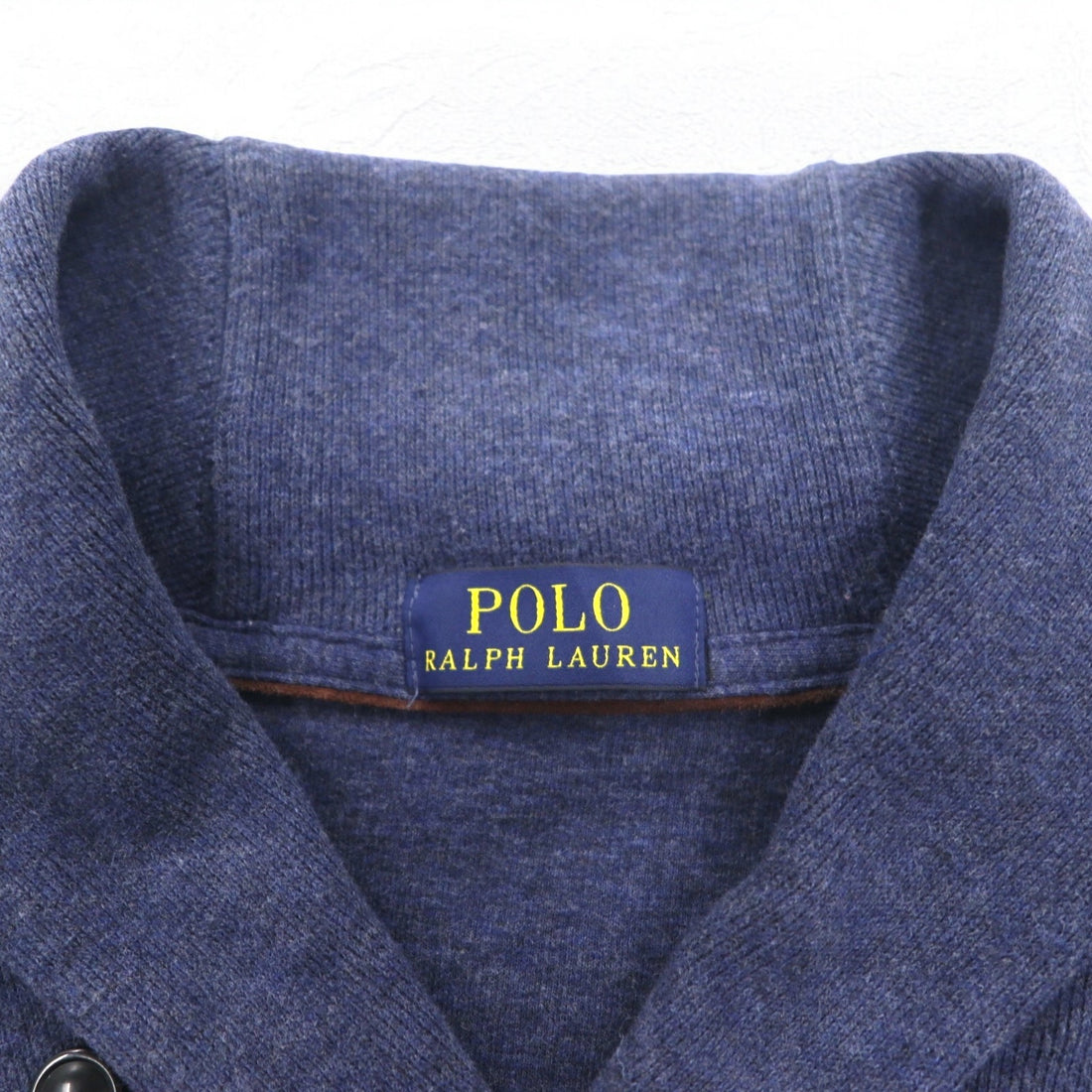 POLO RALPH LAUREN ショールカラー スウェット L ネイビー コットン スモールポニー刺繍