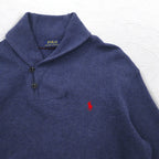 POLO RALPH LAUREN ショールカラー スウェット L ネイビー コットン スモールポニー刺繍