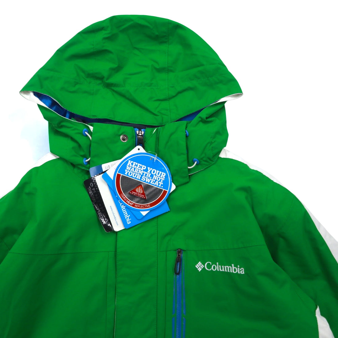 Columbia Omni-HEAT Mountain Parka M Green Omni-Tech Waterproof CUBIST 2.0 JACKET SM4010-010 Unused