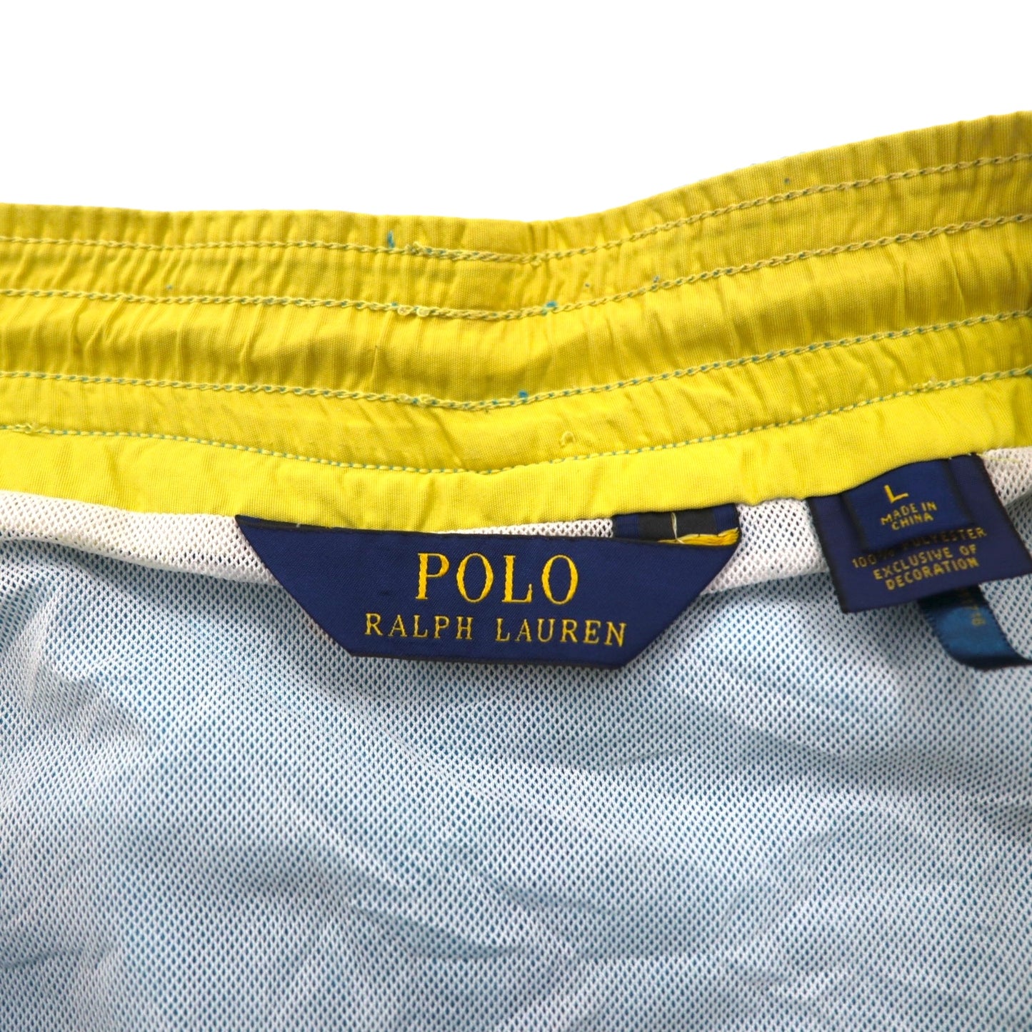 POLO RALPH LAUREN スイムショーツ イージー ナイロン ショートパンツ L ブルー スモールポニー刺繍
