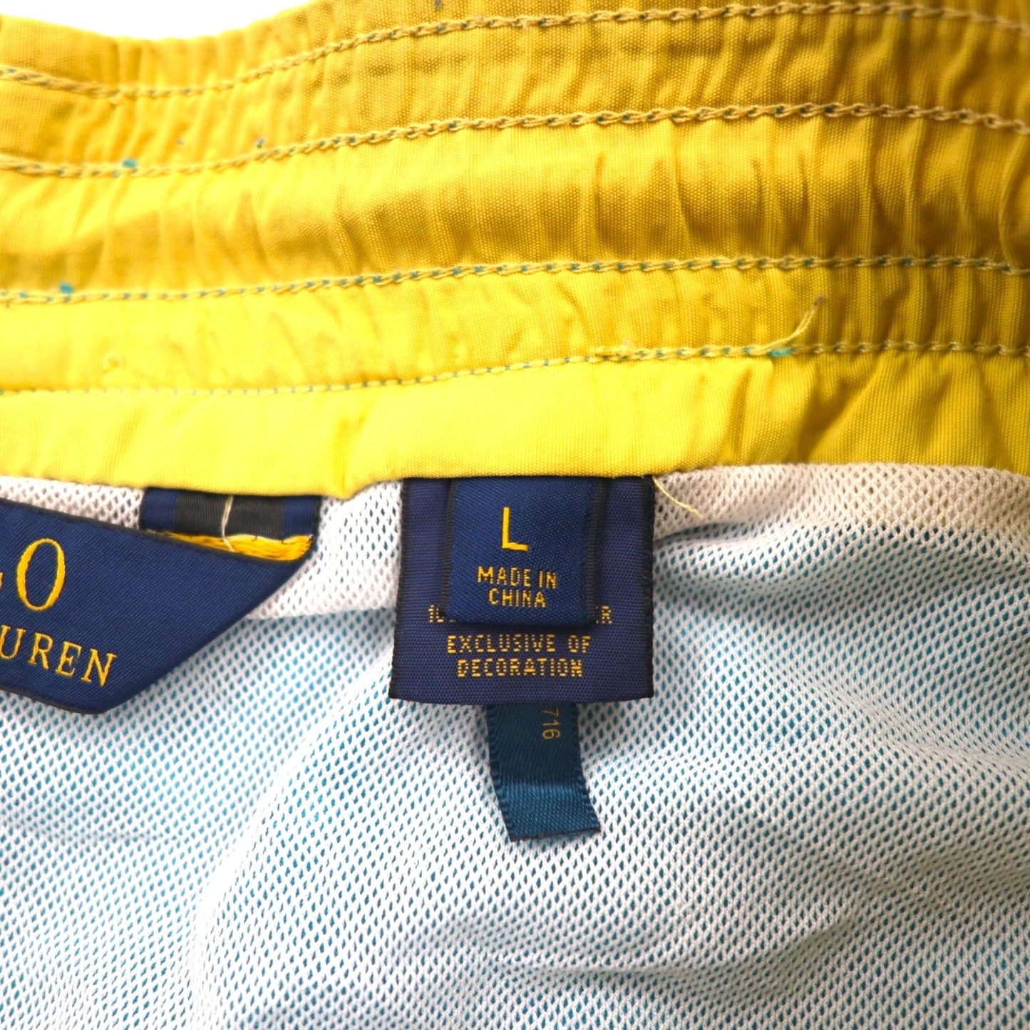 POLO RALPH LAUREN スイムショーツ イージー ナイロン ショートパンツ L ブルー スモールポニー刺繍