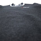 Made in USA 90s JERZEES Rib Line Waffle Sweatshirt L Grey Cotton Fleece Lining FFY One Point Embroidery SUPER SWEATS