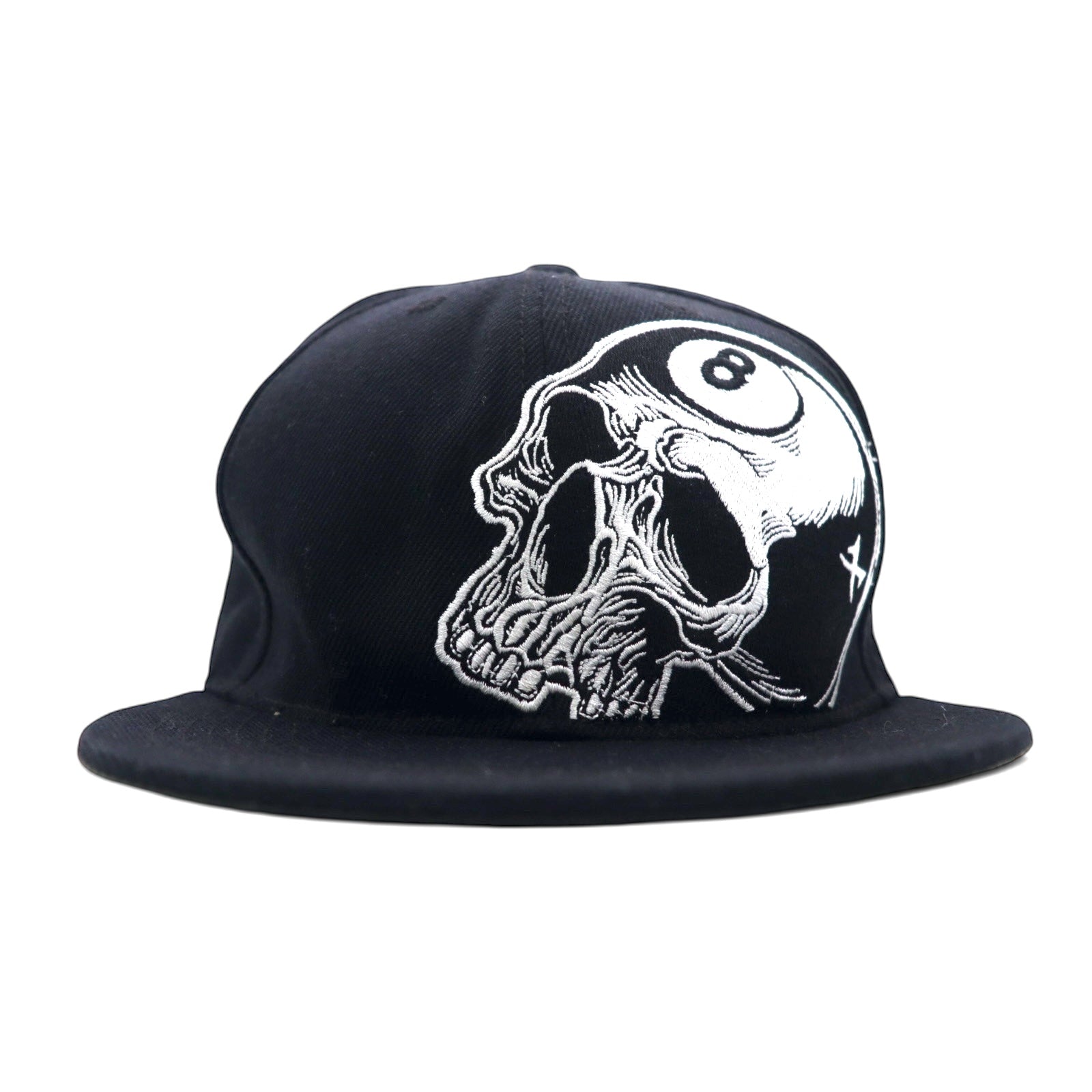 日本然リトテ-古着オンライン-PAINFUL CLOTHING スナップバック ベースボールキャップ ONE ブラック アクリル スカル 8ボール-PAINFUL CLOTHING Snapback Baseball Cap ONE Black Acrylic Skull 8 Ball