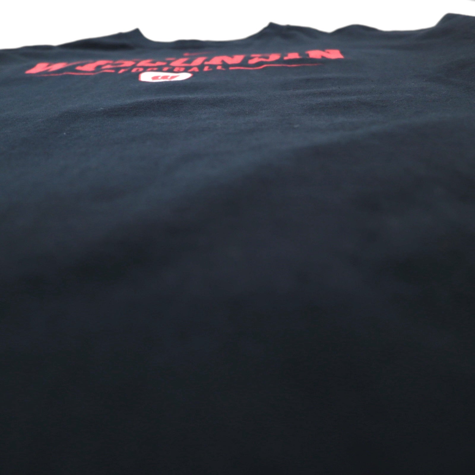 NIKE 00年代 TEAM カレッジプリント Tシャツ XL ブラック WISCONSIN FOOTBALL センタースウォッシュ