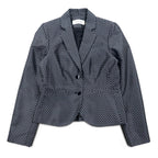 Calvin Klein 2B テーラードジャケット S シルバー モノグラム 総柄 ポリエステル