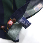 CHAPS RALPH LAUREN 90s Button-down Shirt L Green Navy Striped Cotton Emblem Logo