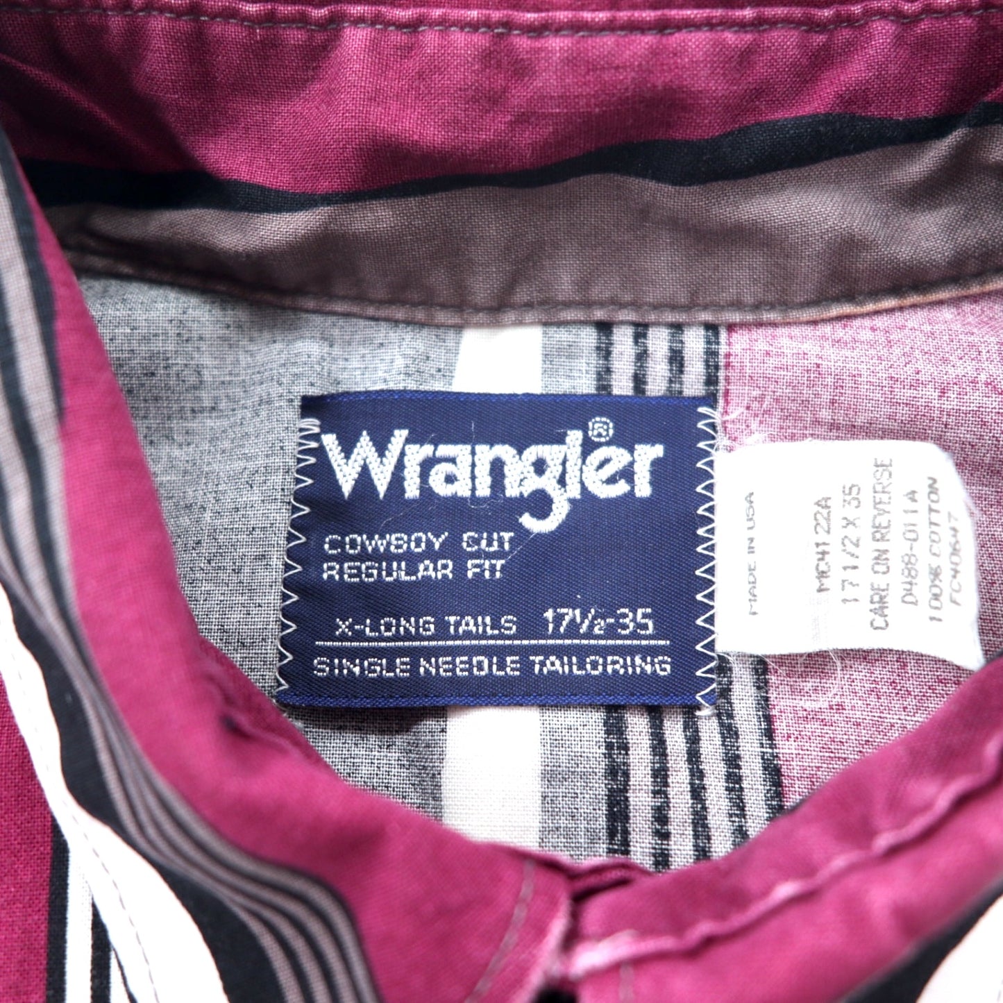 Wrangler USA Made 80s Cowboy Cut Button Down Shirt, XL, Multicolor, Cotton