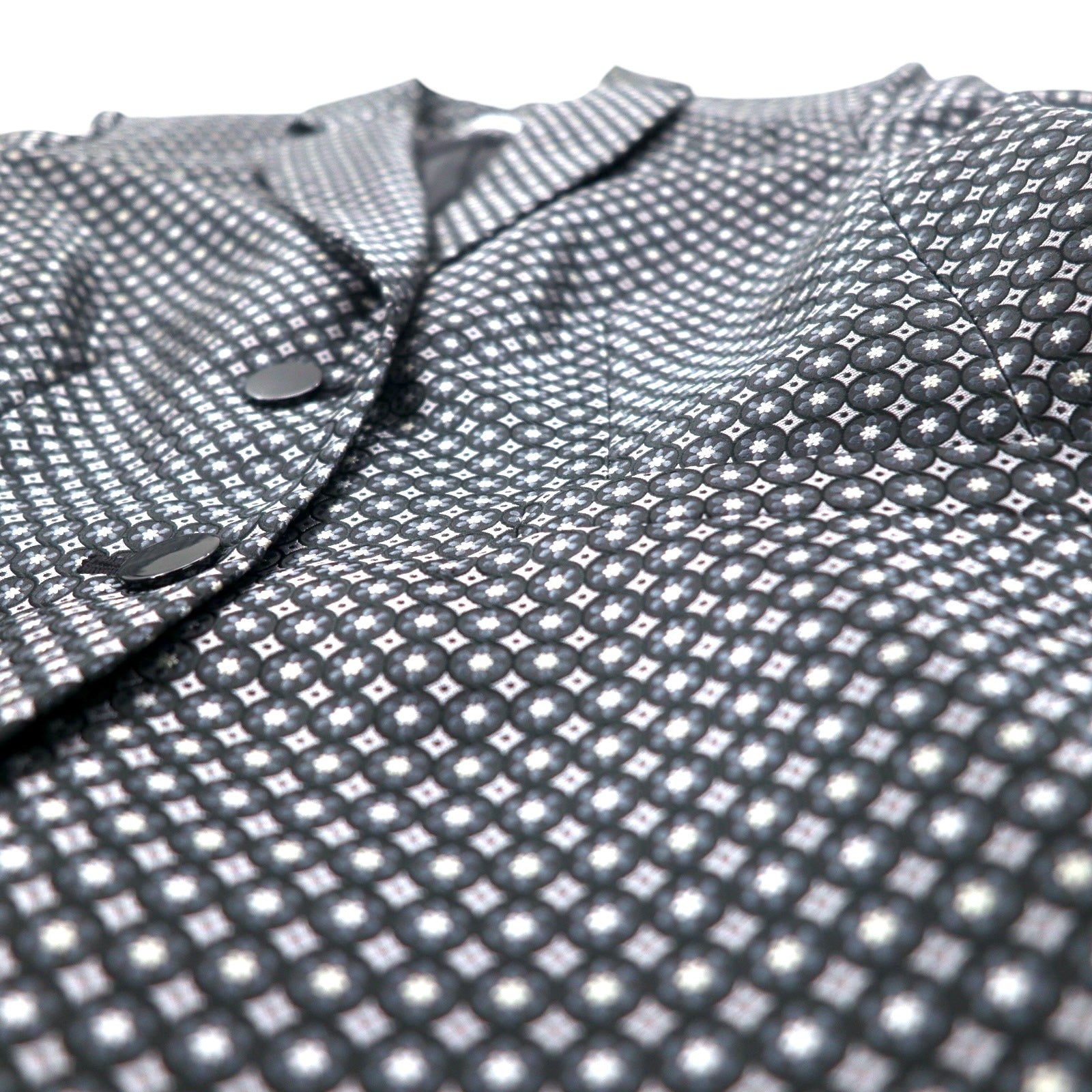 Calvin Klein 2B テーラードジャケット S シルバー モノグラム 総柄 ポリエステル