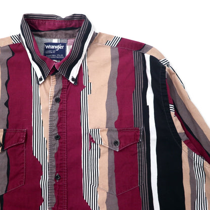 Wrangler USA Made 80s Cowboy Cut Button Down Shirt, XL, Multicolor, Cotton
