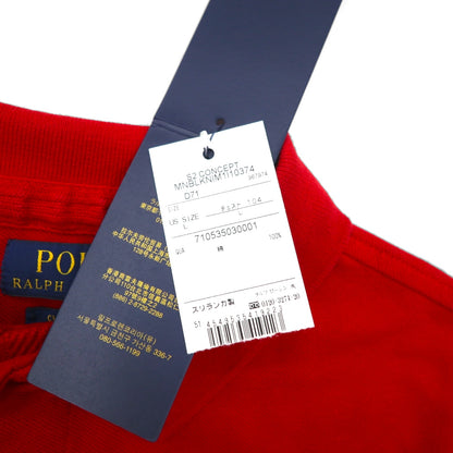 POLO RALPH LAUREN polo shirt, size L, red, cotton, pique, P logo patch, custom fit, unused