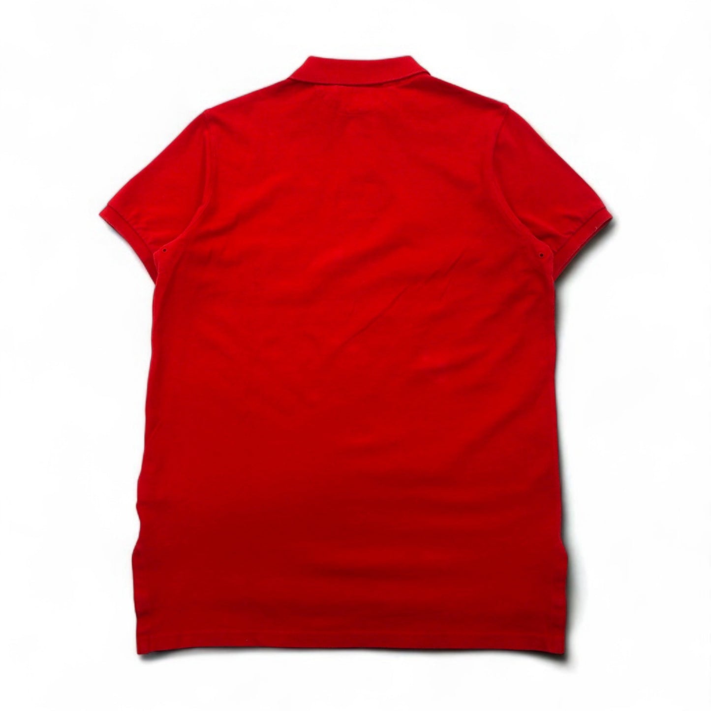 POLO RALPH LAUREN polo shirt, size L, red, cotton, pique, P logo patch, custom fit, unused