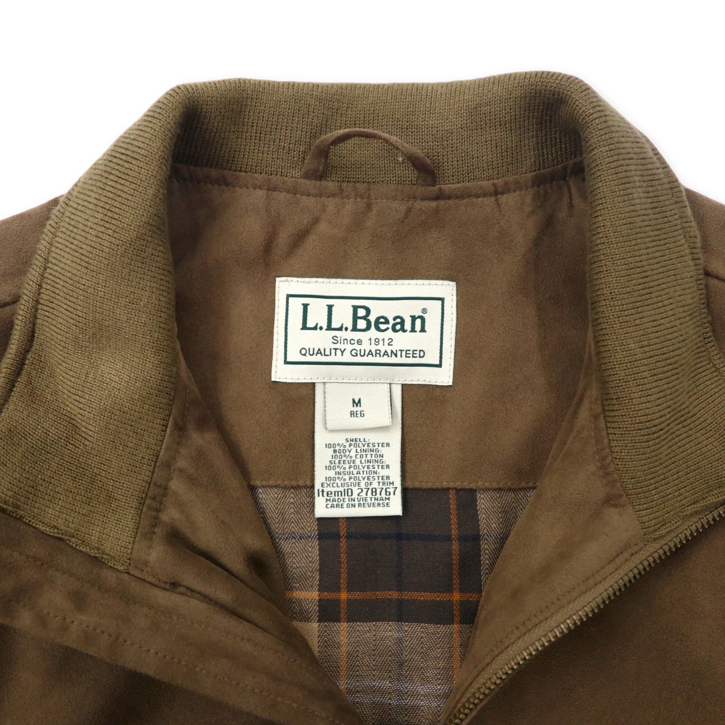 L.L.Bean 90年代 フェイクスエード スウィングトップ ハリントンジャケット M ブラウン 中綿 インサレーション Thinslate
