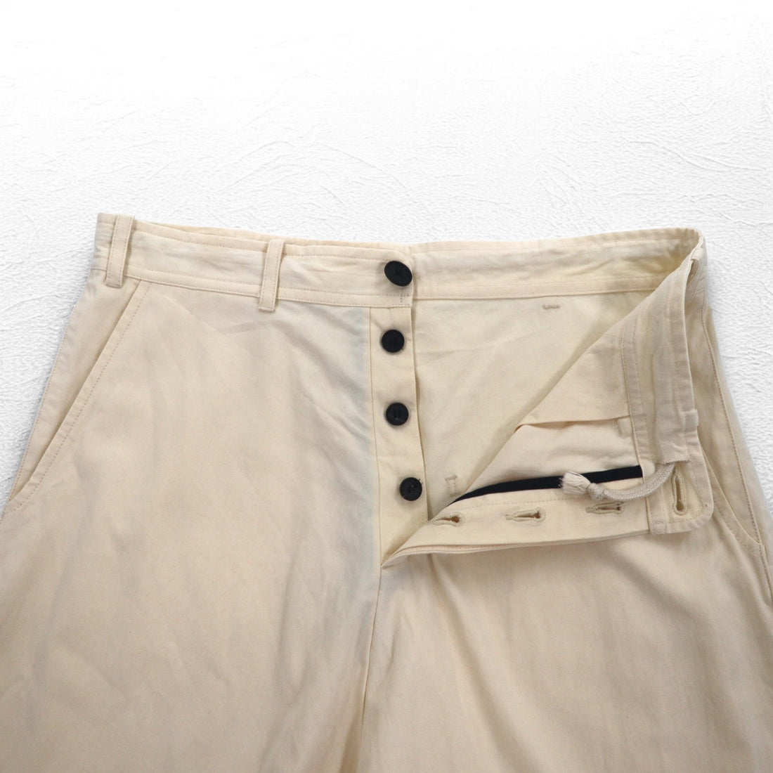 O project wide sarouel pants REGULAR FIT TROUSERS trousers S cotton beige made in Japan