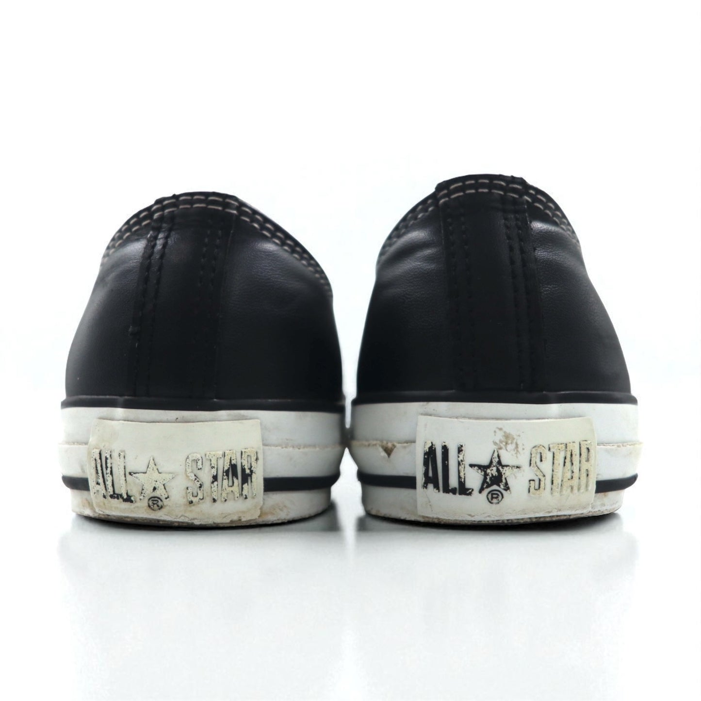 CONVERSE Leather All Star OX Sneakers, Size 27cm, Black, 1B906