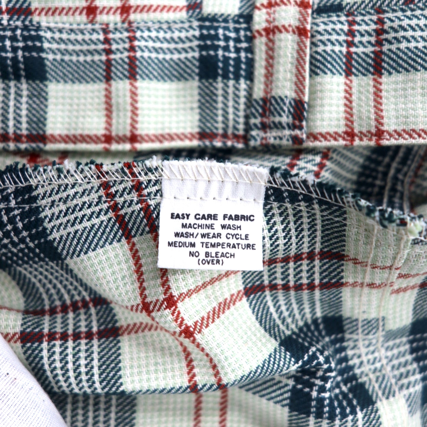 Statler Jeans USA製 70年代 センタープレス フレアーパンツ ベルボトム W92 ベージュ チェック コットン ポリエステル PRENTICEジップ デッドストック 未使用品