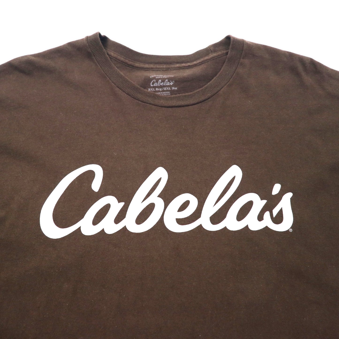Cabela's ビッグサイズ Tシャツ 2XL ブラウン コットン プリント メキシコ製