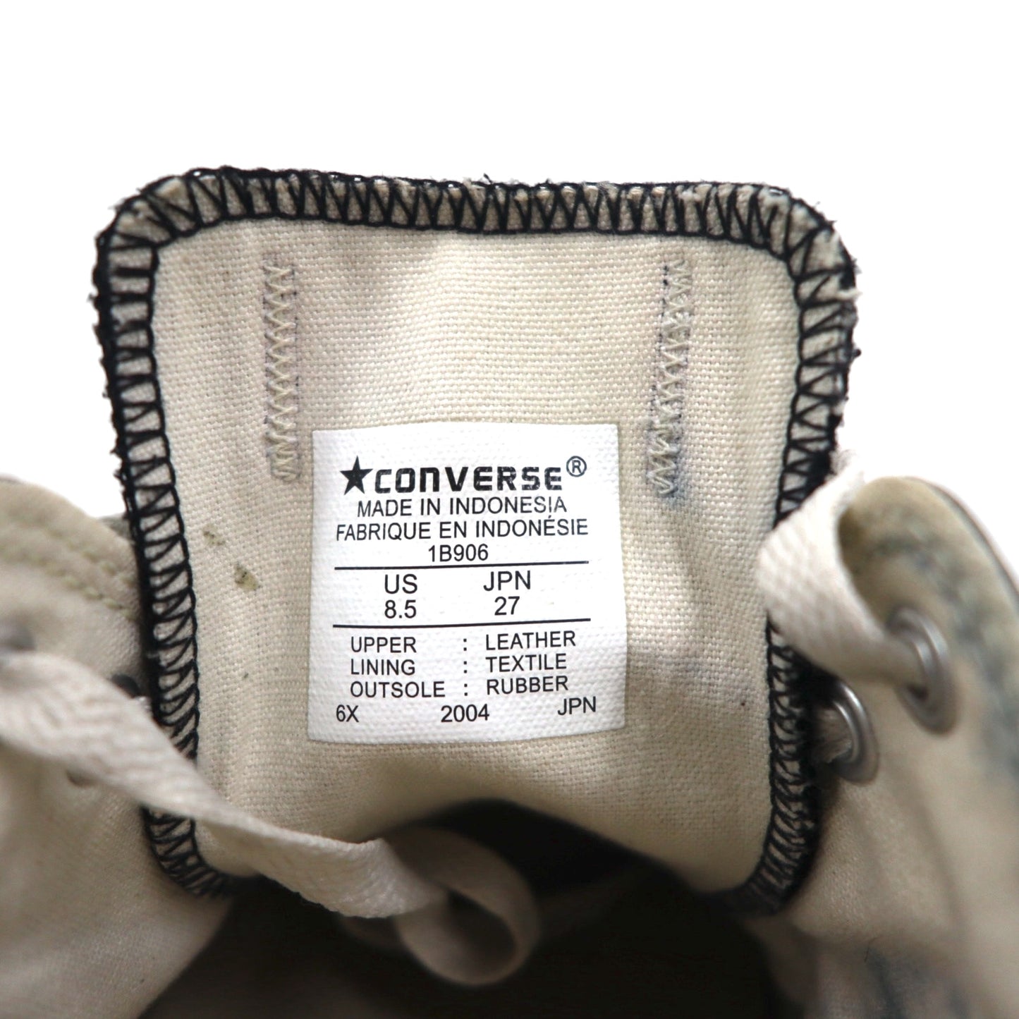 CONVERSE Leather All Star OX Sneakers, Size 27cm, Black, 1B906