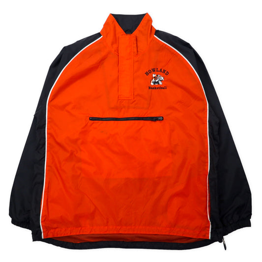 Holloway ハーフジップ アノラックジャケット XL オレンジ ブラック ナイロン HOWLAND ワンポイント刺繍 ビッグサイズ