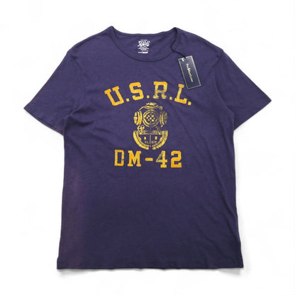 POLO RALPH LAUREN ヴィンテージ加工 U.S.R.L. ロゴプリントTシャツ XL ネイビー コットン DM-42 未使用品