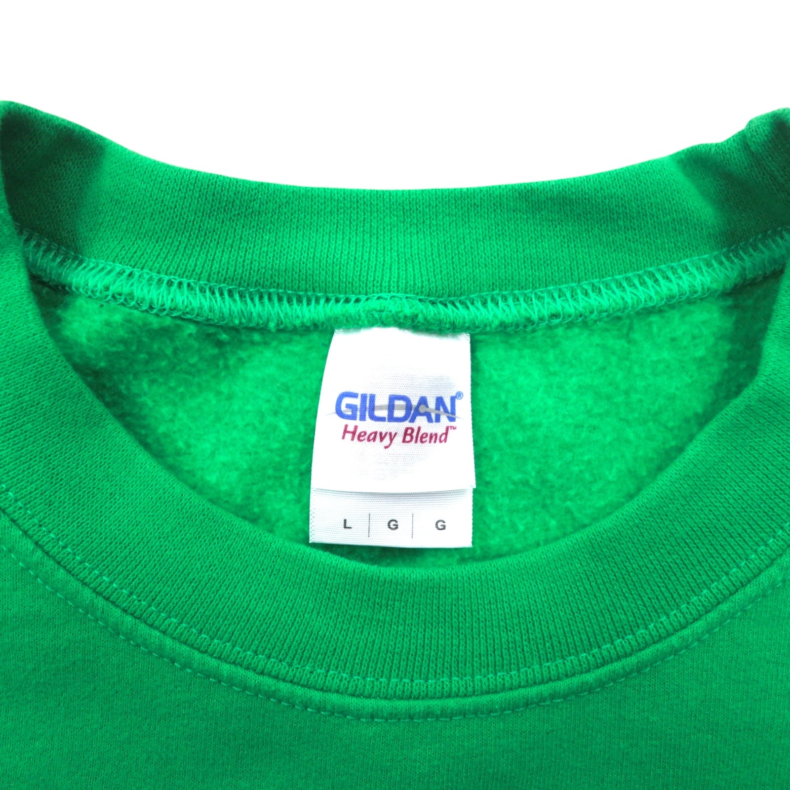 GILDAN クルーネック スウェット L グリーン プリント 裏起毛 ATTACK VOLLEYBALL ホンジュラス製