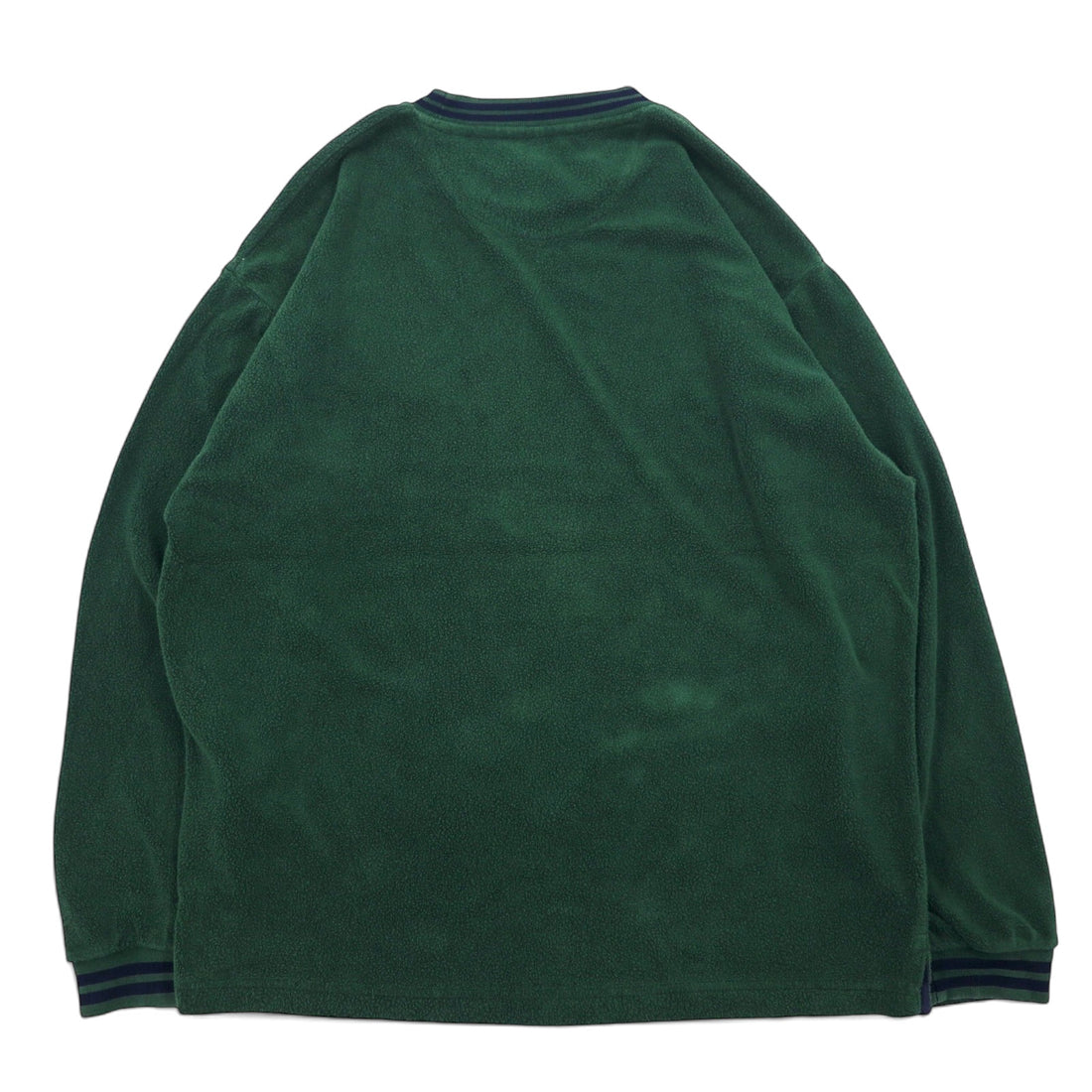 CHAPS RALPH LAUREN 90s Ribline Pile Sweatshirt L Green Cotton One Point Embroidery